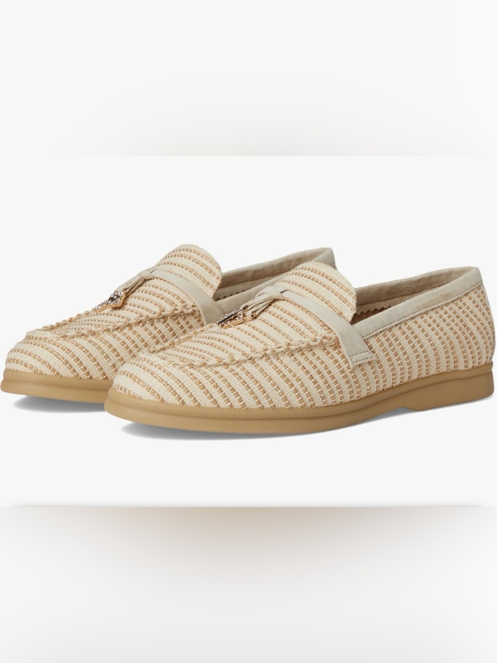 Anne Klein Womens Sandrine Loafer Flat Beige 9